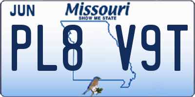 MO license plate PL8V9T