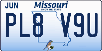 MO license plate PL8V9U