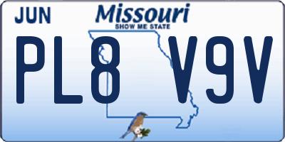 MO license plate PL8V9V