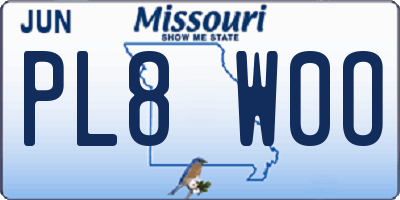 MO license plate PL8W0O
