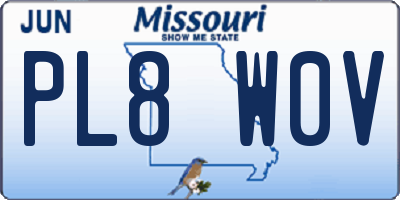MO license plate PL8W0V