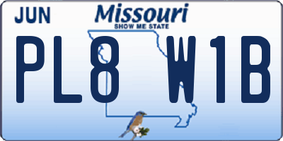 MO license plate PL8W1B