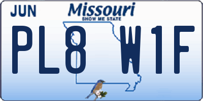 MO license plate PL8W1F