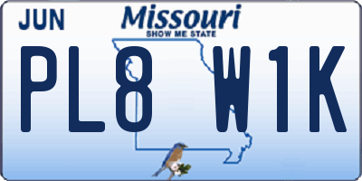 MO license plate PL8W1K