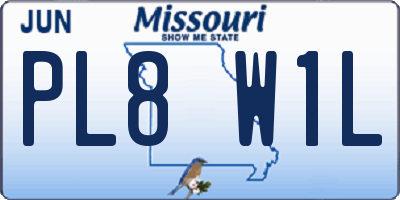 MO license plate PL8W1L
