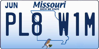 MO license plate PL8W1M