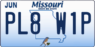 MO license plate PL8W1P
