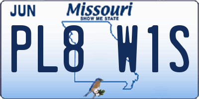 MO license plate PL8W1S