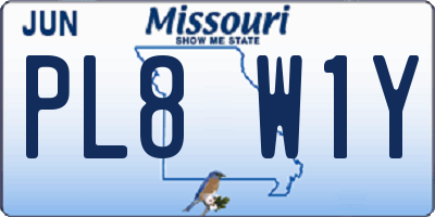 MO license plate PL8W1Y
