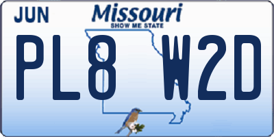 MO license plate PL8W2D