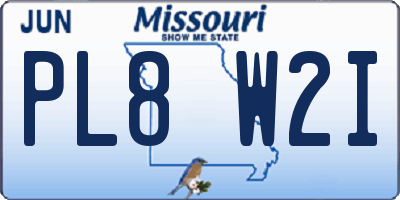 MO license plate PL8W2I