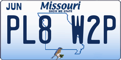 MO license plate PL8W2P