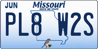 MO license plate PL8W2S