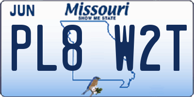 MO license plate PL8W2T