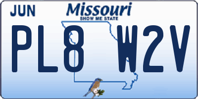 MO license plate PL8W2V