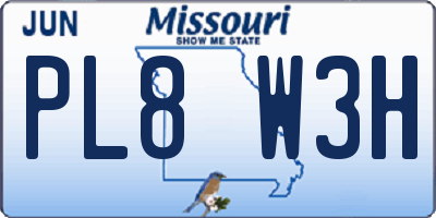 MO license plate PL8W3H