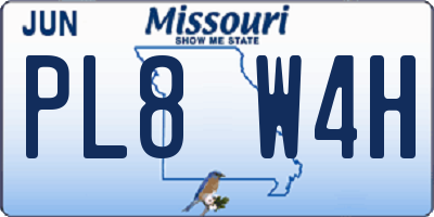 MO license plate PL8W4H