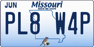 MO license plate PL8W4P