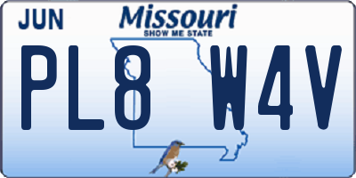 MO license plate PL8W4V