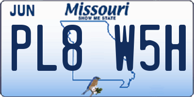 MO license plate PL8W5H