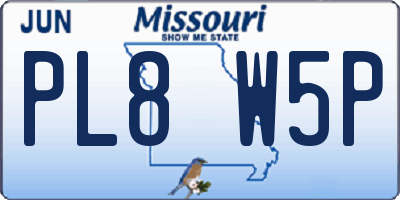 MO license plate PL8W5P
