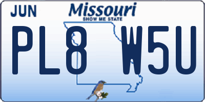 MO license plate PL8W5U
