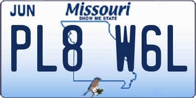 MO license plate PL8W6L