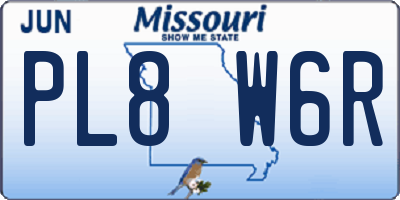 MO license plate PL8W6R