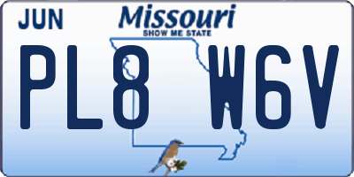 MO license plate PL8W6V