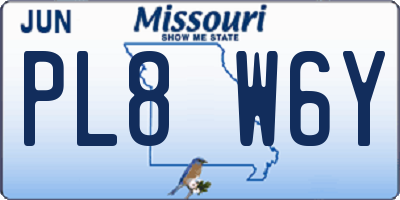 MO license plate PL8W6Y