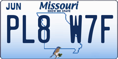 MO license plate PL8W7F