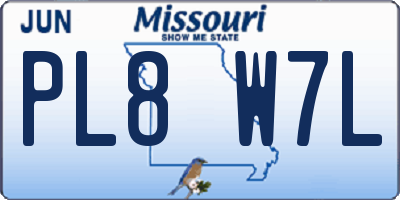 MO license plate PL8W7L