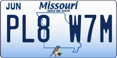 MO license plate PL8W7M