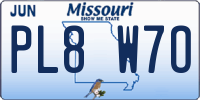 MO license plate PL8W7O