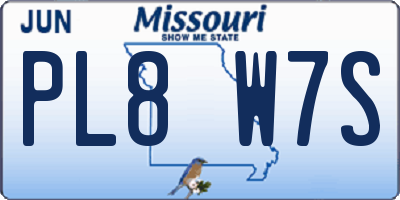 MO license plate PL8W7S