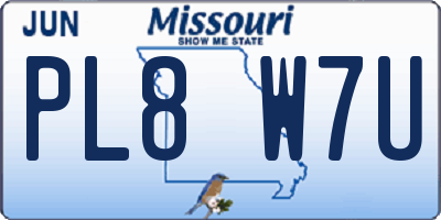 MO license plate PL8W7U