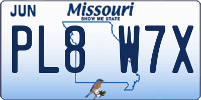 MO license plate PL8W7X