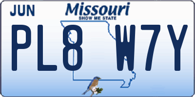 MO license plate PL8W7Y