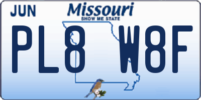 MO license plate PL8W8F