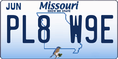 MO license plate PL8W9E