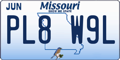 MO license plate PL8W9L