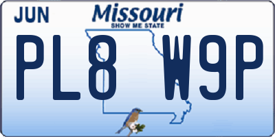 MO license plate PL8W9P