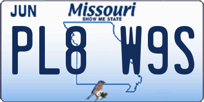 MO license plate PL8W9S