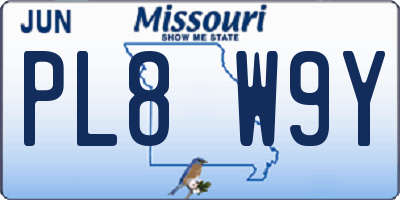 MO license plate PL8W9Y