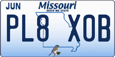 MO license plate PL8X0B