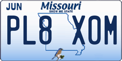 MO license plate PL8X0M