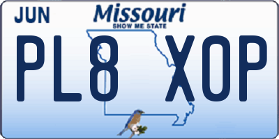 MO license plate PL8X0P