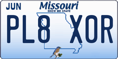 MO license plate PL8X0R