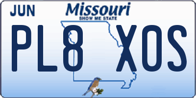 MO license plate PL8X0S