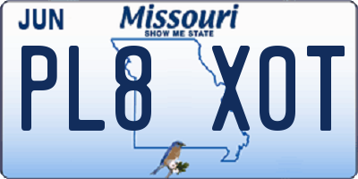 MO license plate PL8X0T